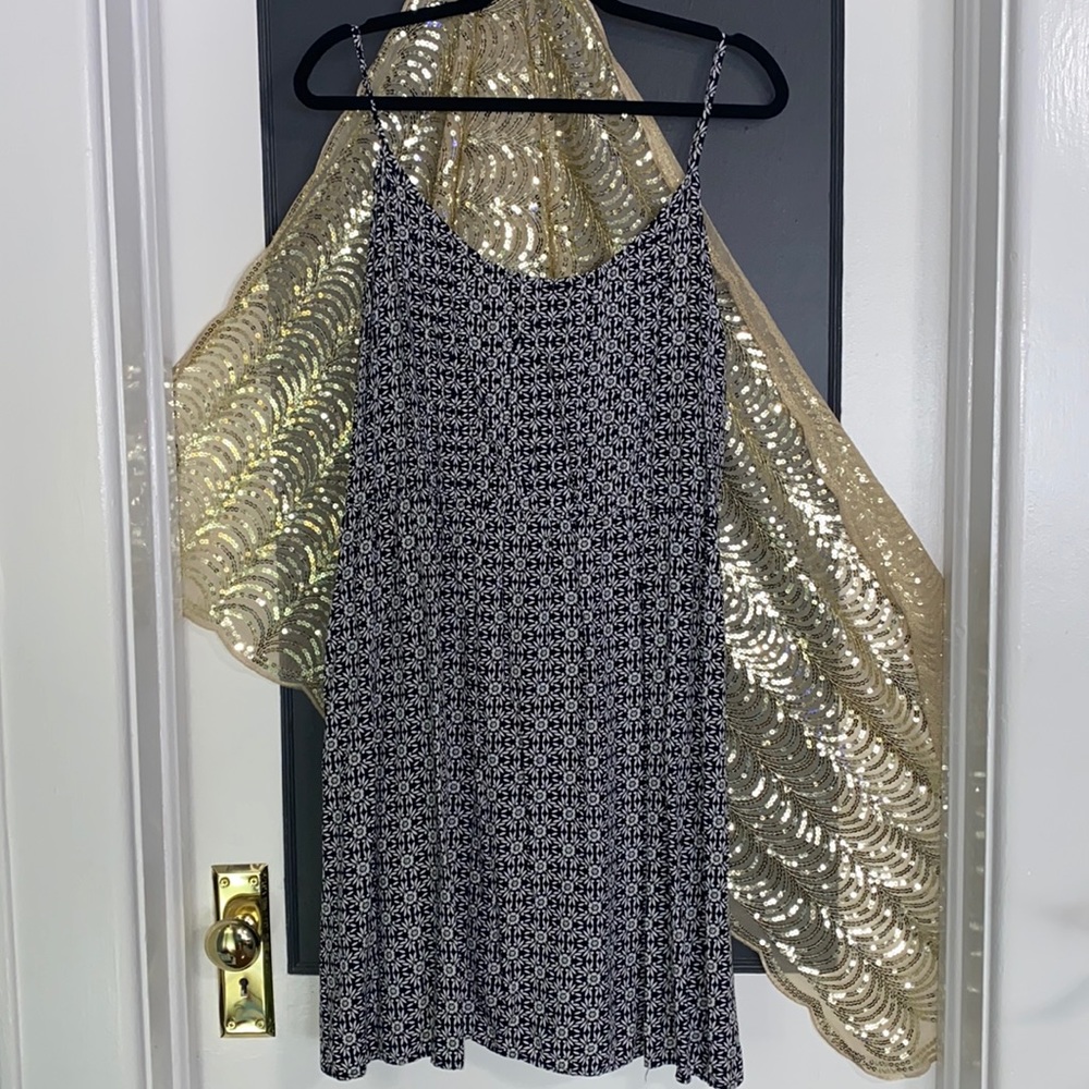 XXL Old Navy Black and White Sunflower Sundress